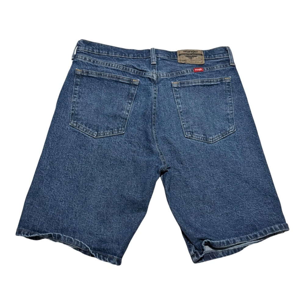Wrangler 112336255 Dark Wash Relaxed Fit Cotton Denim Jean Shorts Men's 32